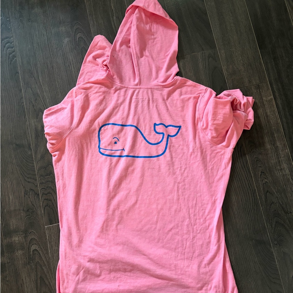Pink Hoodie with Blue Whale Logo
